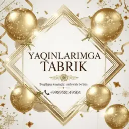 YAQINLARIMGA TABRIK DIL IZHORLARIM❤️